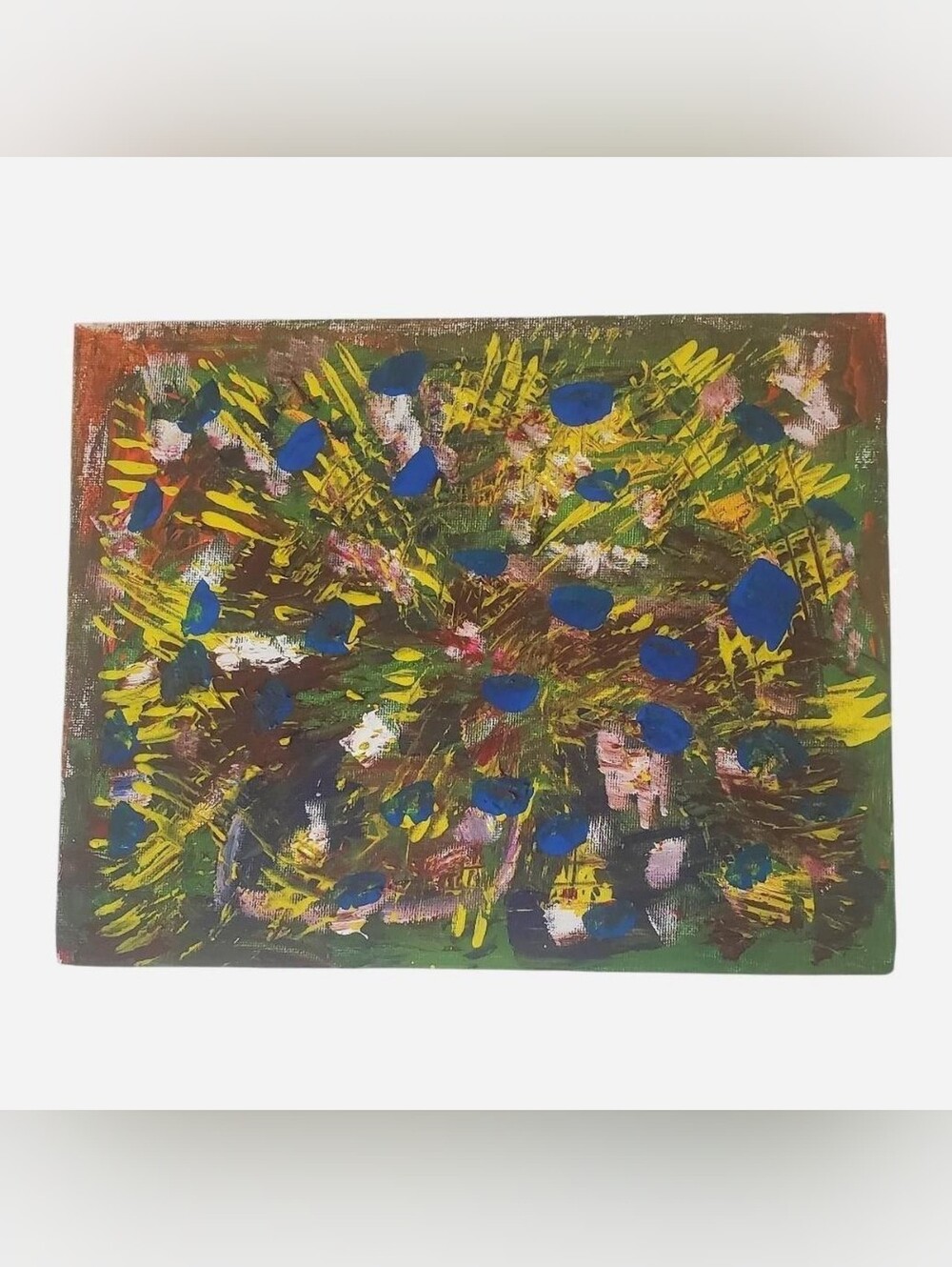 Original Painting Wall Art 8x10" Abstract Signed Acrylic On Canvas OOAK